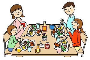 ４人家族の食卓
