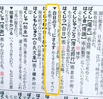 白日 ってどんな意味 辞書にはなんて書いてある ママが疑問に思うコト