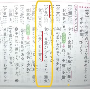 小食 少食 辞書はどっち 漢字の意味も見てみよう ママが疑問に思うコト